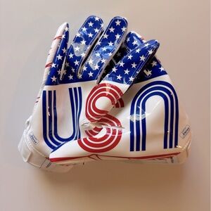 Under Armour F8 Football Gloves Novelty USA America Patriotic Glove Red White